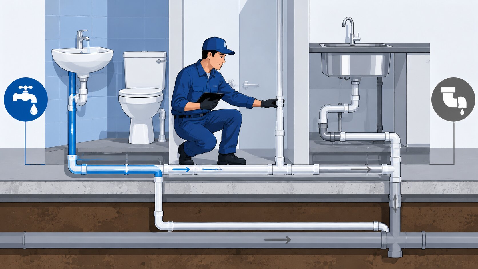 Fungsi pipa PVC AW dan D dalam instalasi bangunan